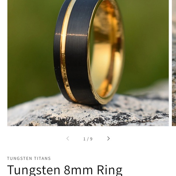 Black and Gold Tungsten Jewelry Ring - Picture 5 of 5